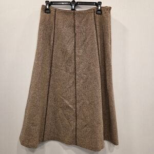 Eddie Bauer Wool Blend A Line Midi Houndstooth Skirt Size 6